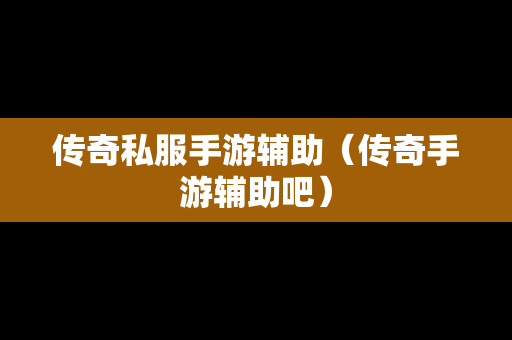传奇私服手游辅助（传奇手游辅助吧）
