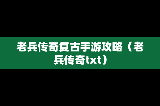 老兵传奇复古手游攻略（老兵传奇txt）