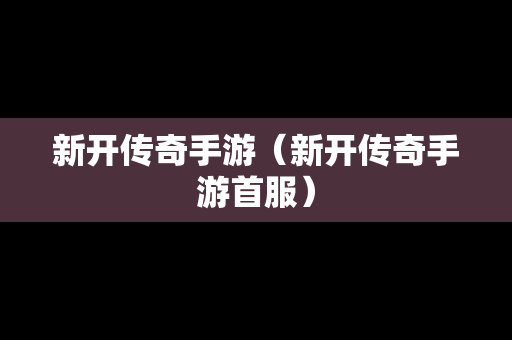 新开传奇手游（新开传奇手游首服）