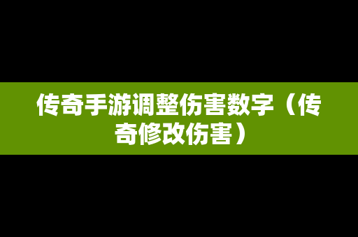 传奇手游调整伤害数字（传奇修改伤害）