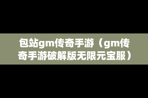 包站gm传奇手游（gm传奇手游破解版无限元宝服）
