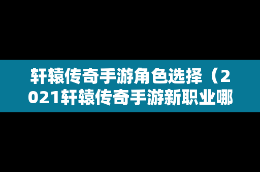 轩辕传奇手游角色选择（2021轩辕传奇手游新职业哪个好）